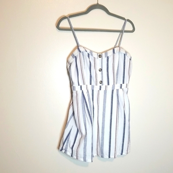 Sweet Wanderer Striped Mini Dress Blue White Gray Large - Picture 1 of 8